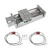 RATTMMOTOR ZBX150-100mm/3.94 Stroke CNC Linear Stage Motion Actuator X/Y/Z Axis Cross Sliding Table Double Linear Slide Rail Guide 1605 Ballscrew with Limit Switch+Motor Mount Bracket for CNC Router