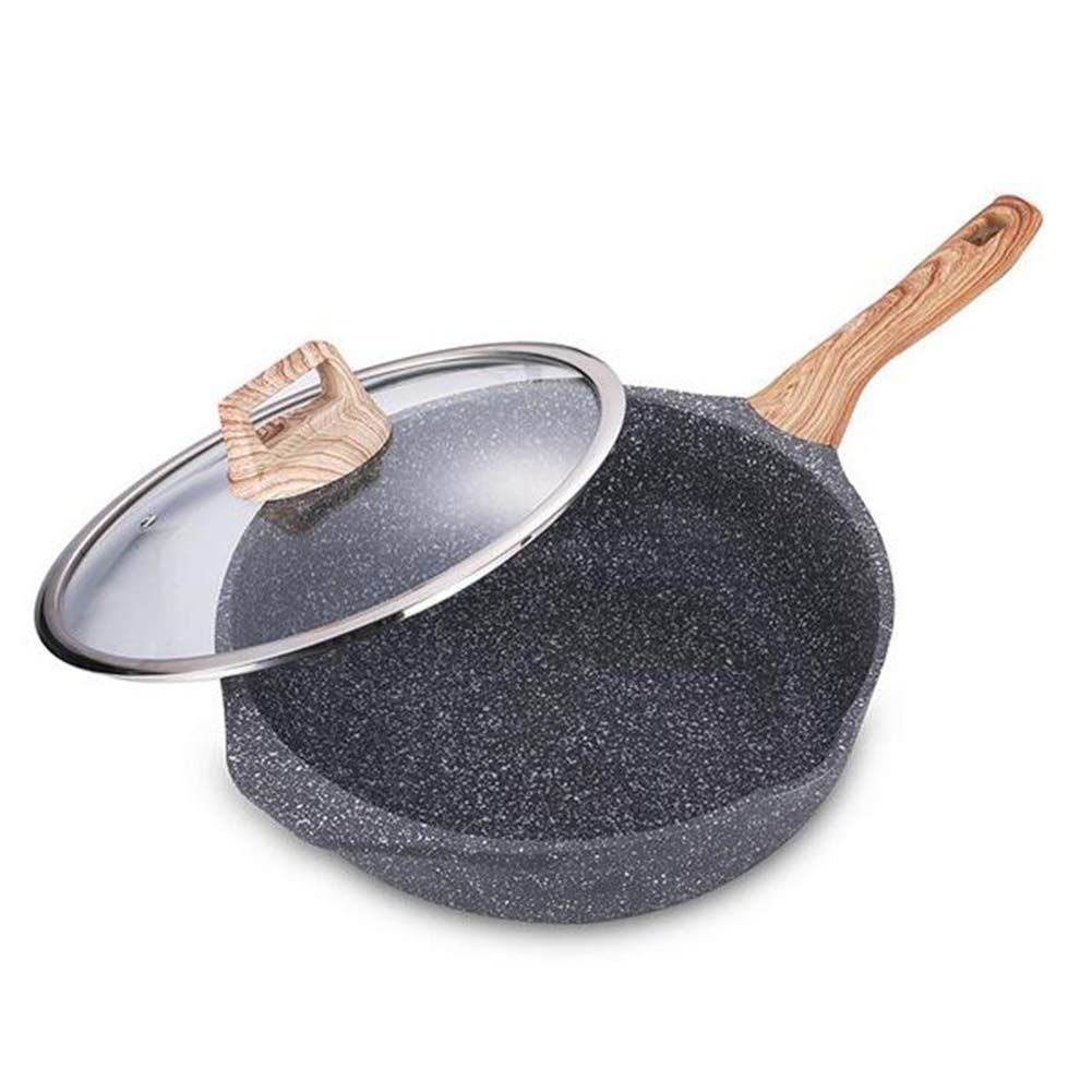 Wok en acier de cuisine standard avec couvercle bombé poêle à frire multicouche