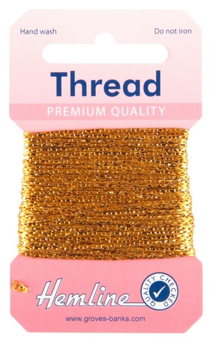 Hemline Glitter Thread 10m – 20% Metallic 80% Viscose Sparkly Extra Strong Yarn for Hand Sewing, Garment Repair, Customization & Craft Projects, DIY, Stitching, Embellishment.