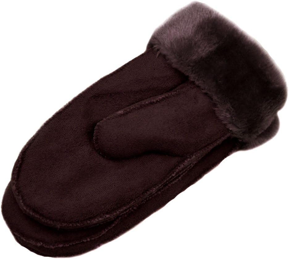 Goclothod Women Men Winter Warm Gloves Suede Leather Mittens - Image 3