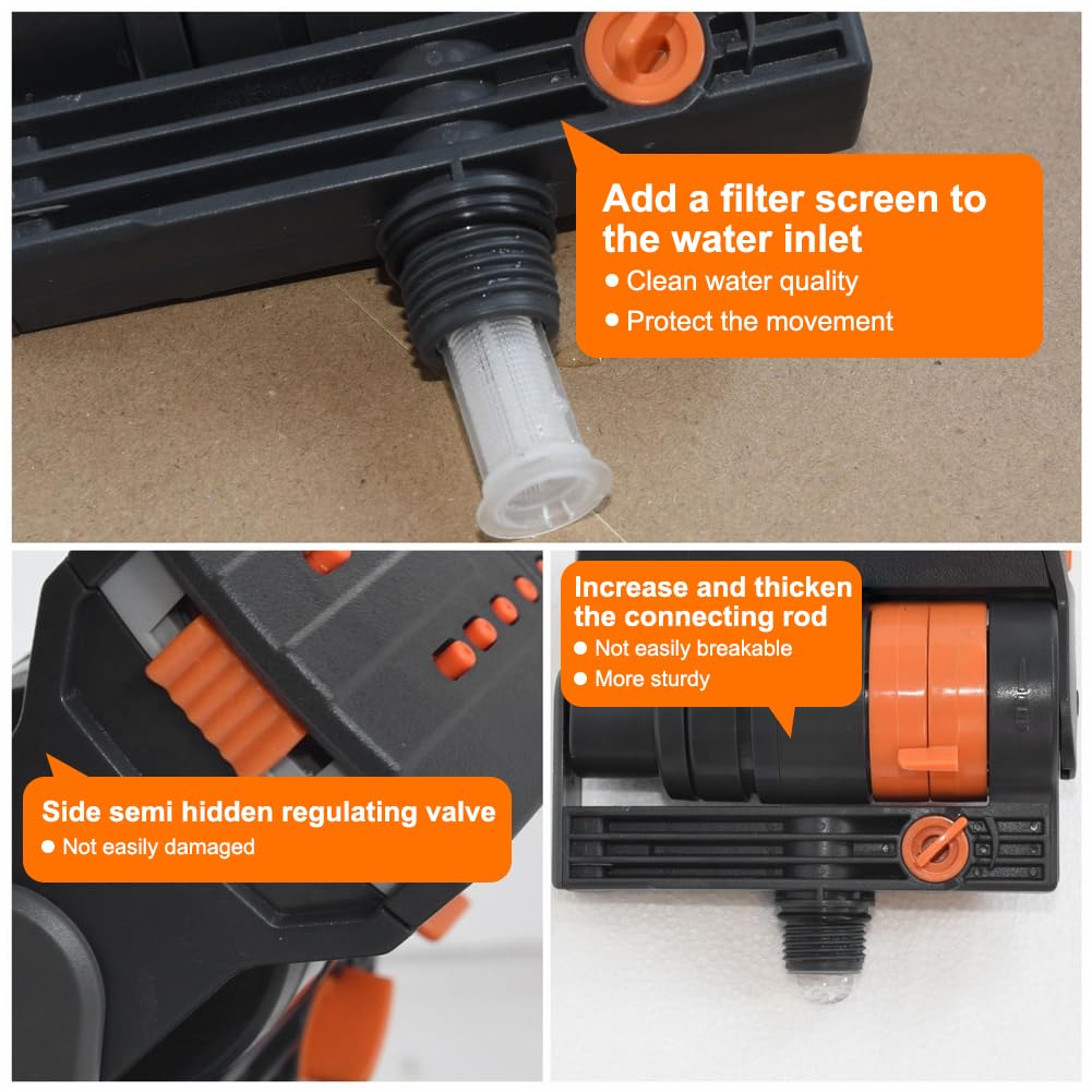 Arroseur Oscillant, Arroseur Automatique En Plastique 3-4" Durable Pour