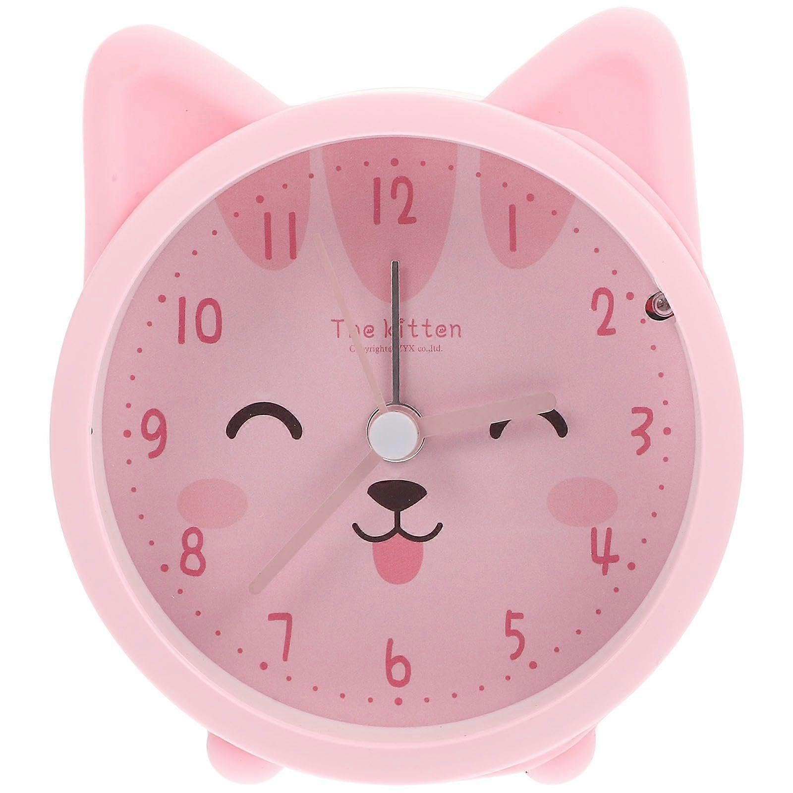 JOYHAPPST Lovely Kitten Ear Alarm Clock Mute Alarm Clock Desktop Alarm Clock Without Battery
