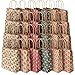 SuMile Christmas Gift Bags, Set of 24 Medium Kraft Paper Gift Bags with Handle and Prints for Christmas Gifts, Wedding, Party, Business, Crafts, Goodies, Ornaments, Presents, 9x7.3x3.3 inch