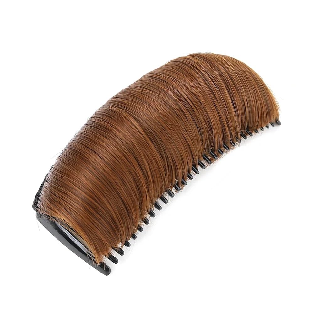 QRSTUVXZY Volume Fluffy Increased Hairs Pad Clip Bun Invisible False Synthetic Haires Base Bump Fluffy Hair Pad Styling Insert Tool(Dark blonde)