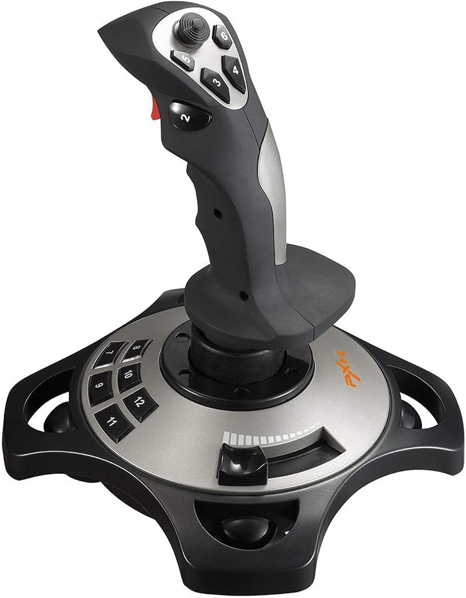 PXN 2113PRO PC Joystick USB Gaming Simulador de Vuelo Controlador Flight Stick | Con función de vibración y Control de acelerador, Joystick USB, controlador de juegos para PC, Gamepad Flight Sim Stick para Windows PC/computadora