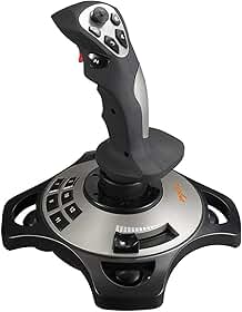 PC Joystick, controlador de jogos USB YF2009 com função de vibração e controle de acelerador, bastão de voo com gamepad com fio para computador laptop Windows PC