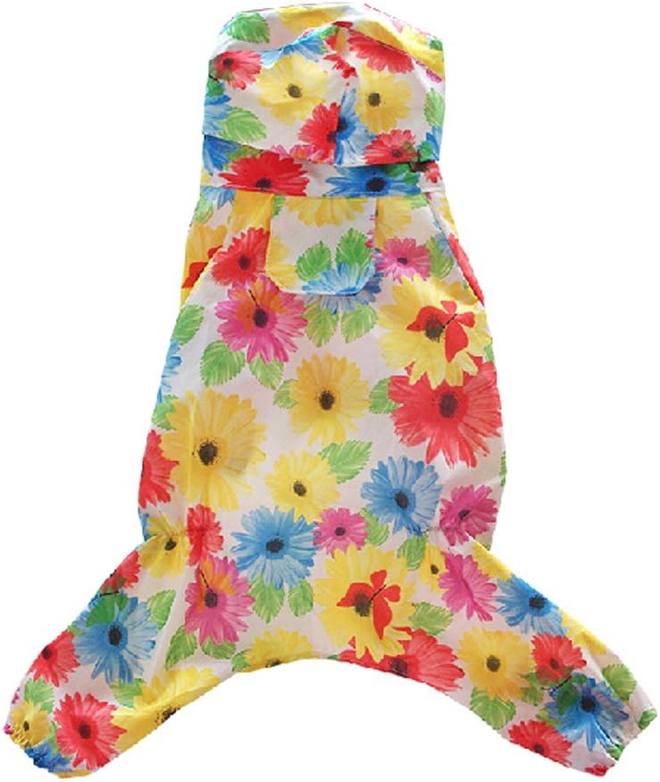 PANDA SUPERSTORE Thin Breathable Puppy Pet Dog Raincoat Poncho Pet Gear Rain Jacket Daisy, S