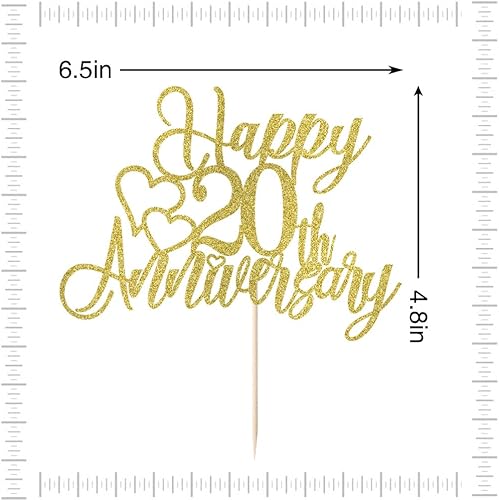 Miniatura 2 de Crseniny Decoración de pastel de 20 aniversario, decoración de fiesta de aniversario de 20 años, 20 cumpleaños, 20 aniversario de bodasuministros de