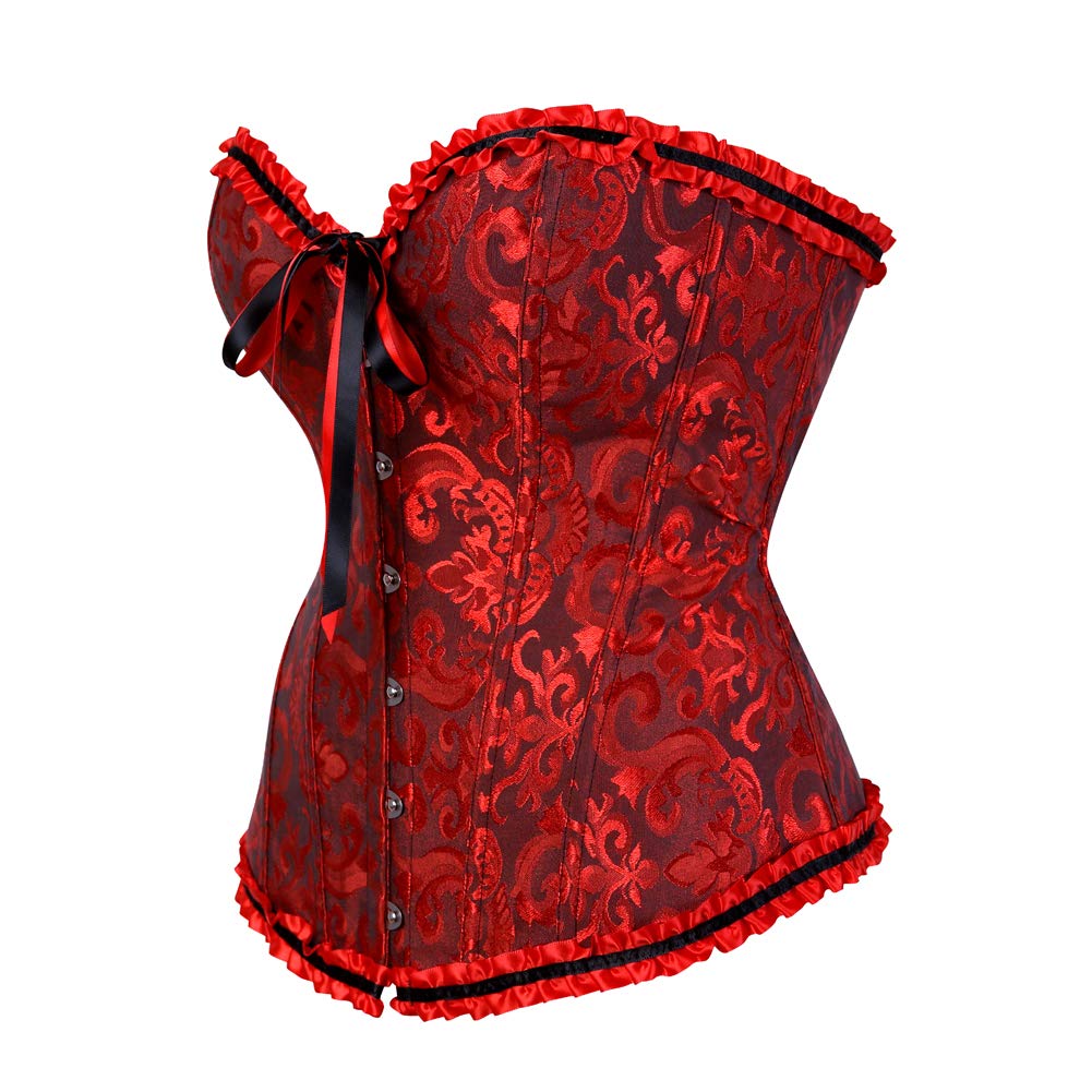 Grebrafan Corset Broderie Mariage Bustier Classique Grande Taille