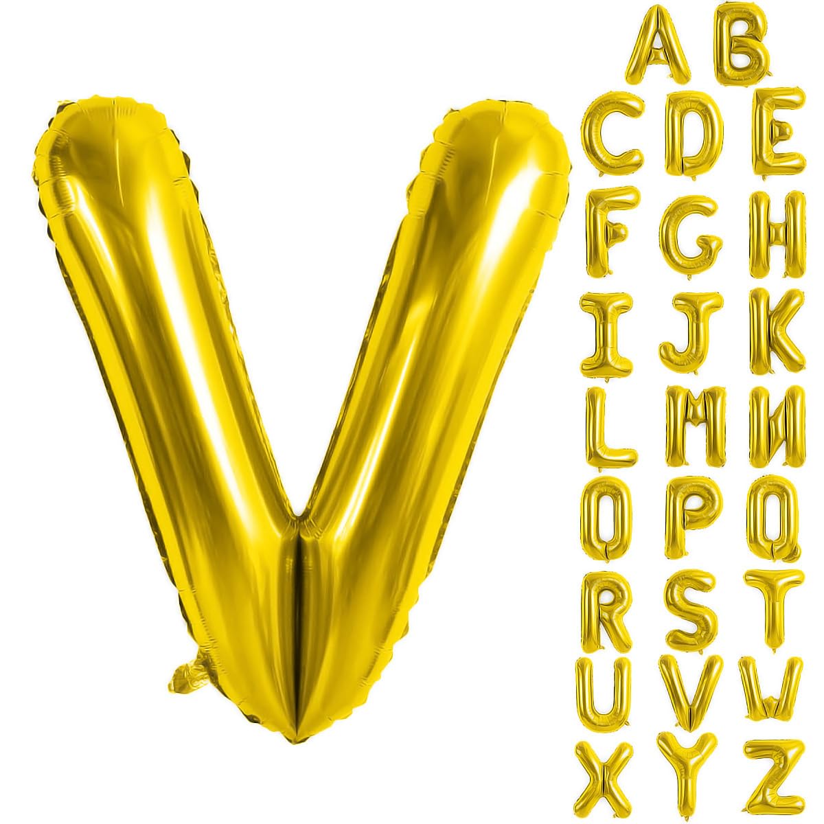 Gold Letter Balloons 40 Inch Large Letter V Balloon Aluminum