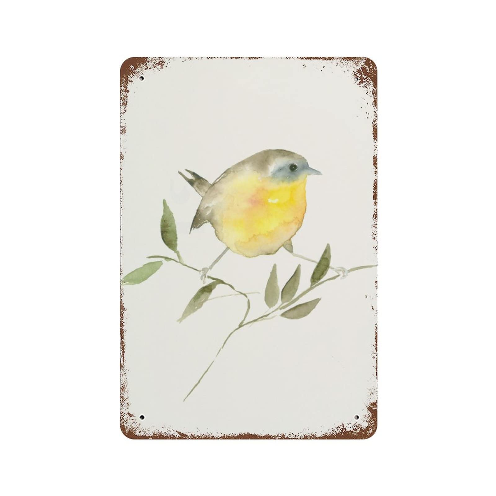 rayprint Little Golden Bird Metal Tin Signs- Exquisite Wall Art Decor Inspirational Gift Positive Affirmations Hanging Metal Tin Signs for Office Classroom Home Living Room Bedroom Wall Decor 8"x12"