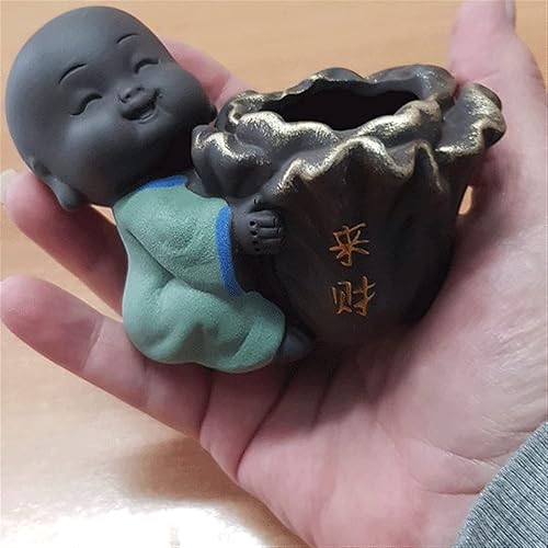 Miniatura 6 de Macetas de cerámica para exteriores, maceta de cerámica, escultura decorativa moderna, adornos para mascotas, estatua de Buda pequeña, figura de