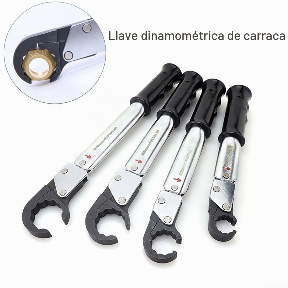 1pc Llave dinamométrica de trinquete de 1/4 or 3/8 or 1/2 or 5/8 pulgadas para reparación de CA automotriz, llave de extremo abierto ajustable de 17-29 mm con rango de 18-75 N.m, (17 mm)