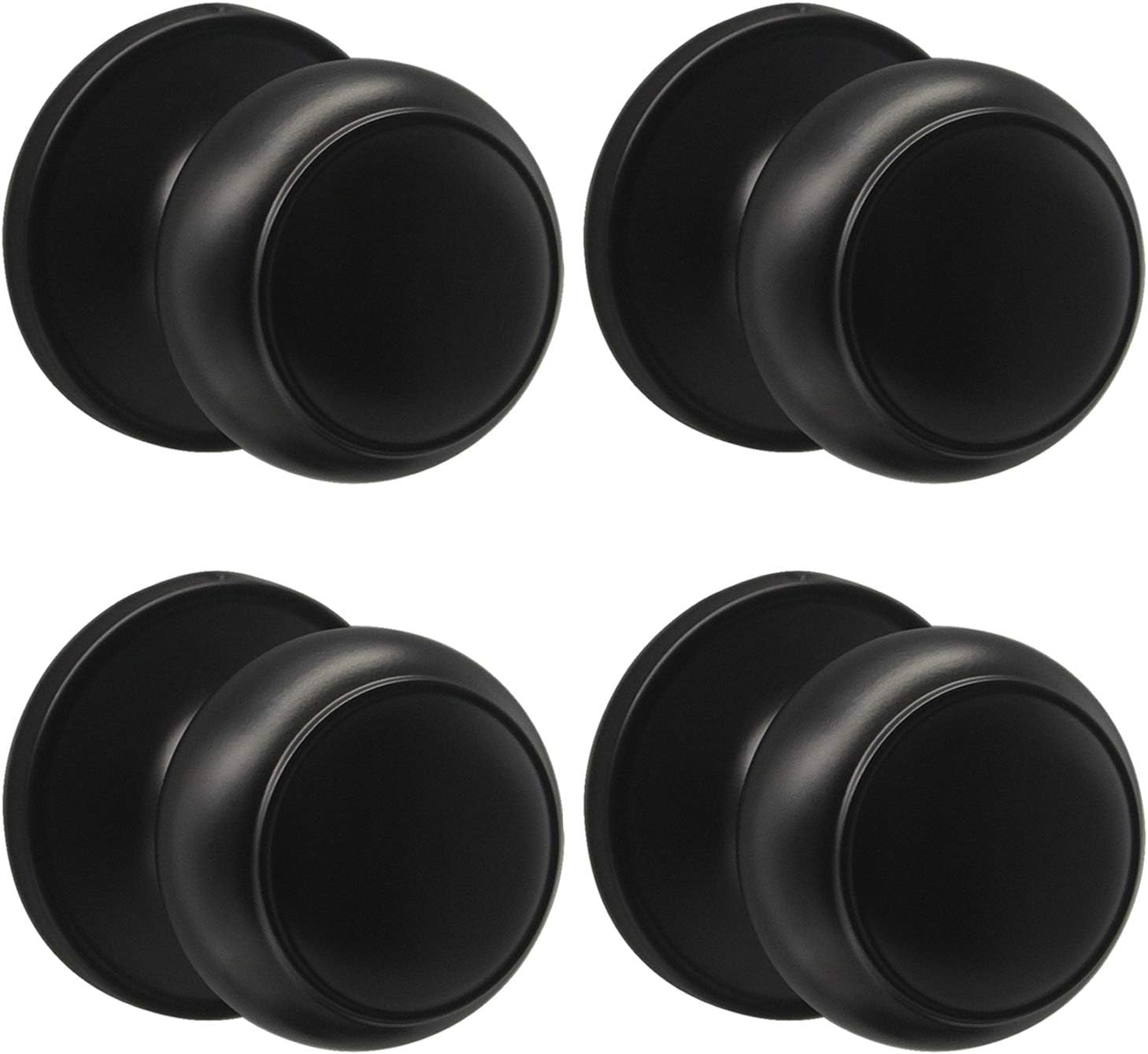 Probrico (4 Pack Single Dummy Knobs with (5 Pack) Passage Door Knobs, Interior Door Handles Matte Black Finish