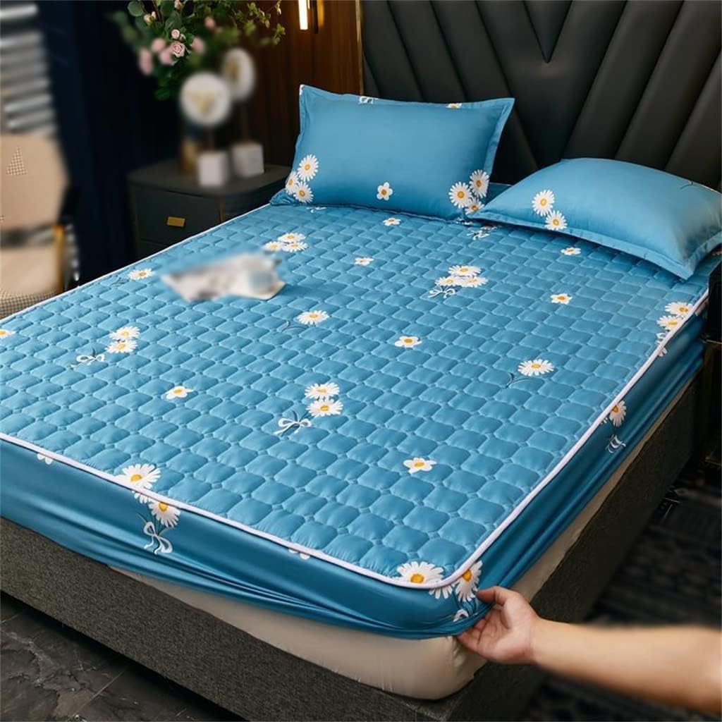 Cotton Clip Bed Hat Thickened Breathable Bed Cover Cover Bed Protective Cover Dormitory Mattress Cover Dust Cover All Pack(180 * 200CM)