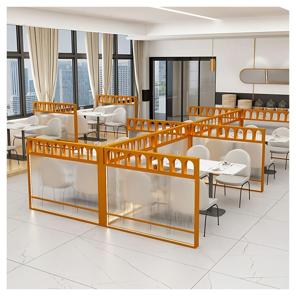 GJZQDKX Translucent Glass Partition Divider for Dining Areas & Desks Stylish for Restaurants Bars & Offices (ge 100x120 cm)