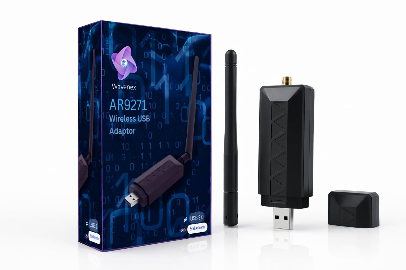 AR9271 New Version 2.0 2.4GHz 150Mbps Wireless WiFi Adapter for PC with External Antenna for Kali Linux,Windows-Monitor Mode/Packet Injection Supported