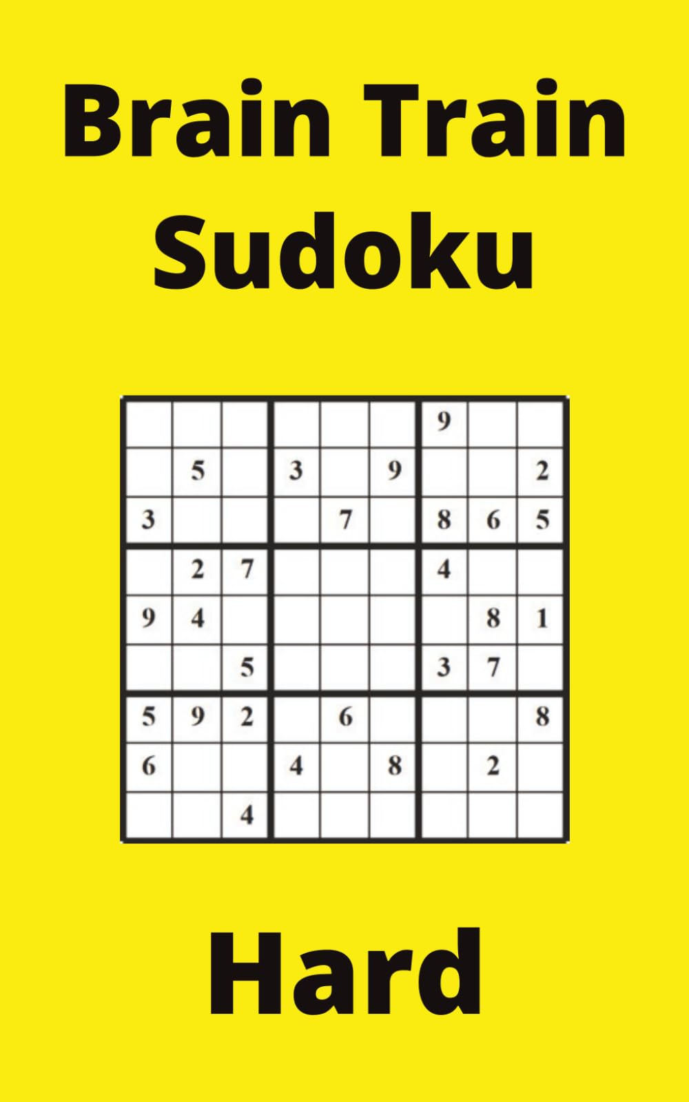 Yellow Brain Train Sudoku Book, 9x9 Puzzles, 150 Pages, 5x8, Hard