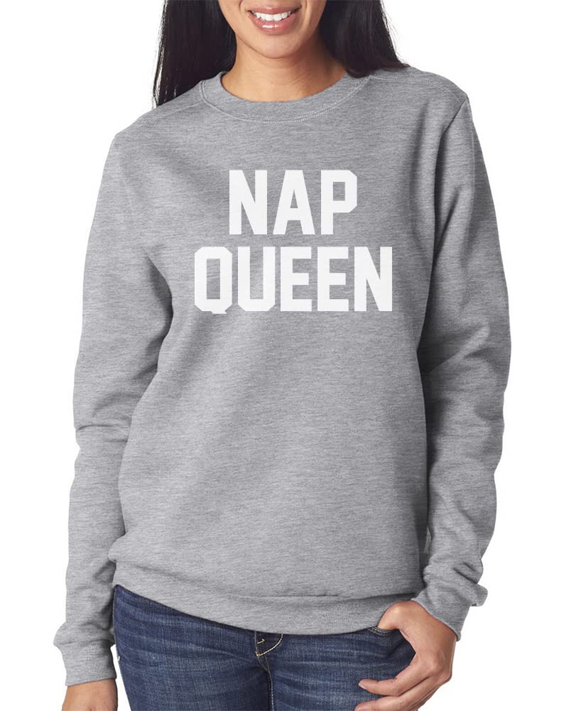 Hotscamp Women's Heather Grey Nap Queen Sweatshirt - Medium