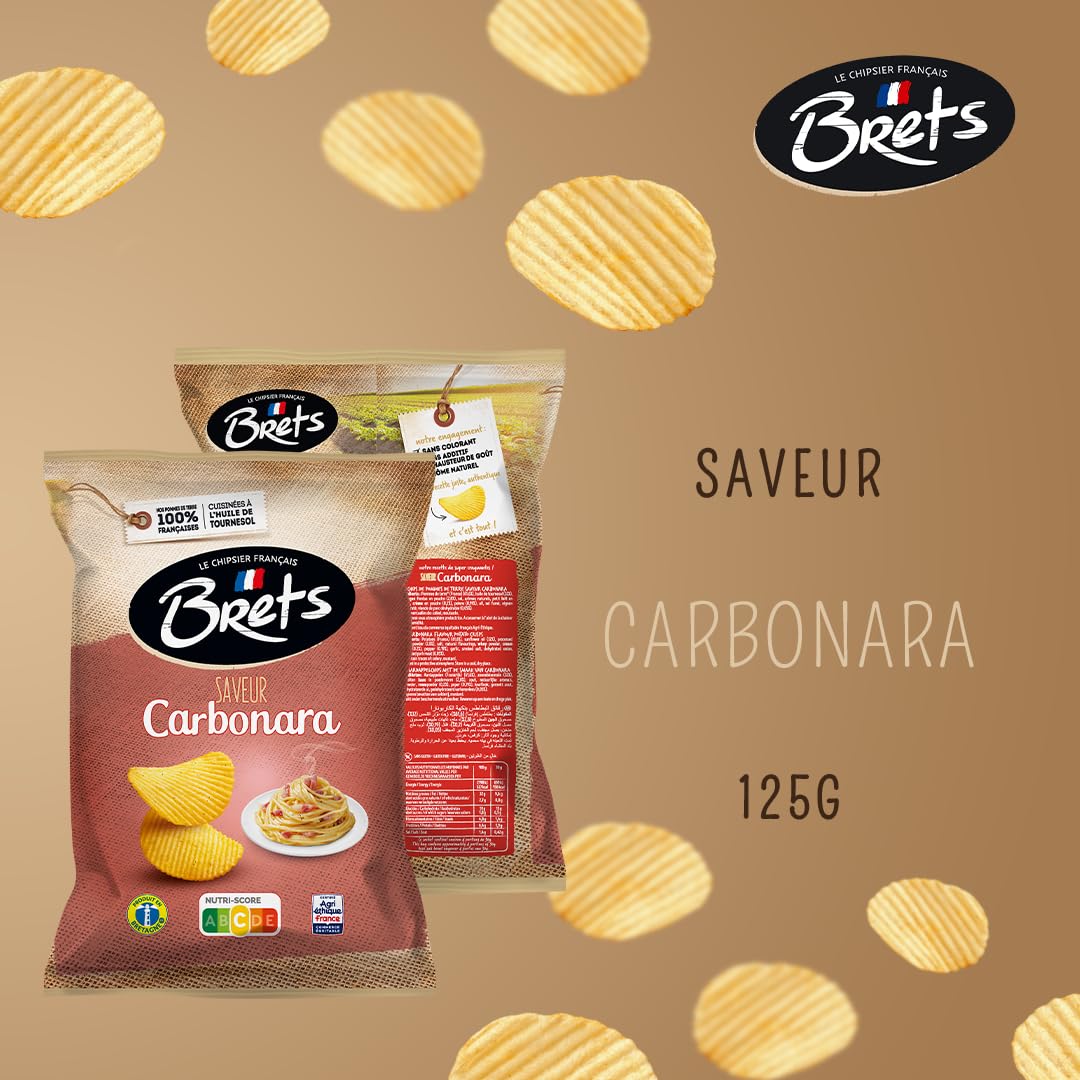 Bret's Chips Saveur Carbonara, 125g, Lot de 10