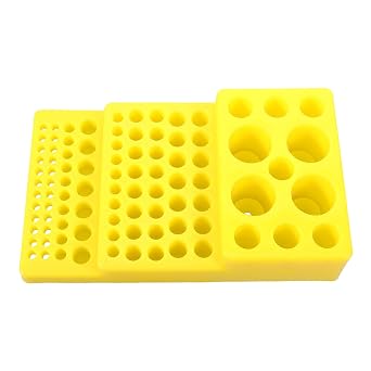 SOLUSTRE Test Tube Rack, Holder Plastic Stand Centrifuge Multi Tube Rack Stand for Tubes Lab Scientific Experiments Supplies Yellow