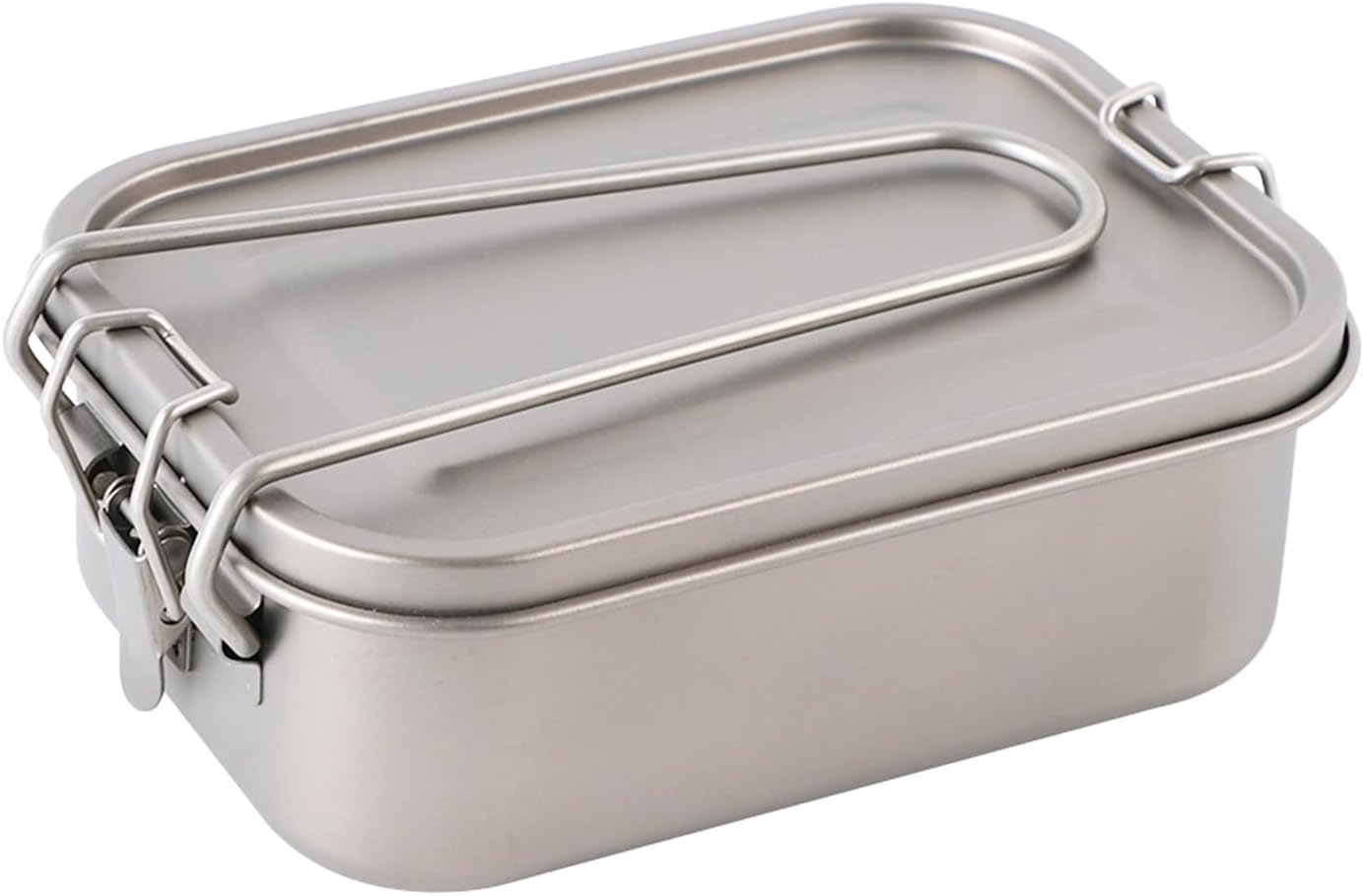 Pure Titanium Bento Lunch Box Container with Foldable Handle, 3 Size, Multi-Purpose Food Storage for Picnic Hiking,Traveling (Small)