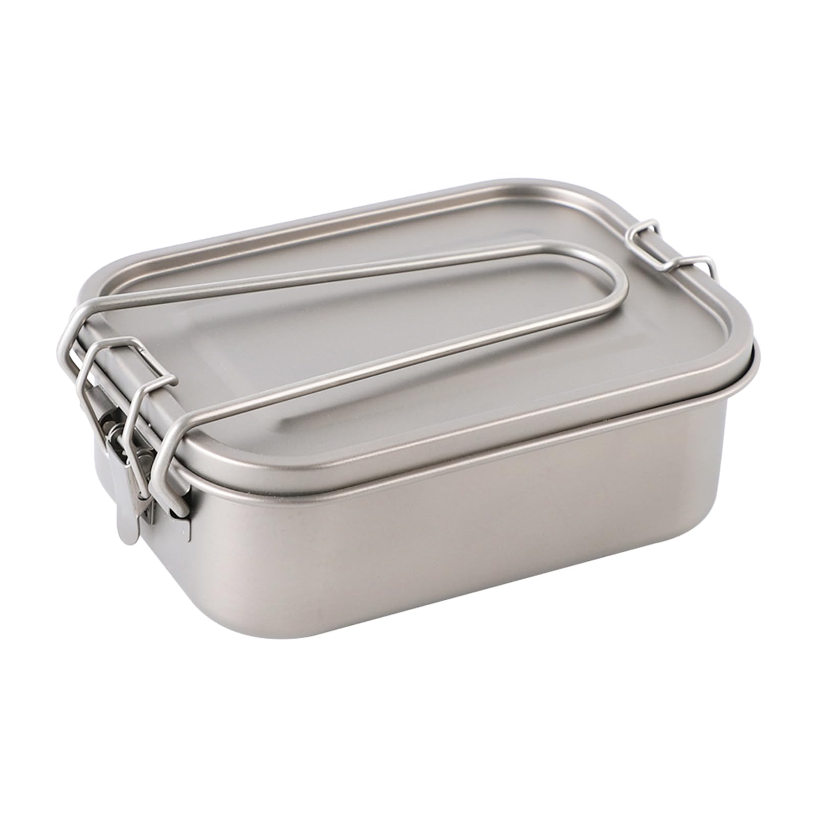 Boîte à bento en titane pur avec poignée pliable, 3 tailles, multi-usages pour pique-nique, randonnée, voyage (taille L)