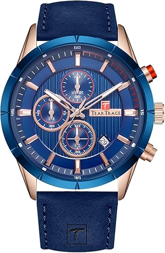 TEARTRACE Mens Watches Analog Waterproof Watches for Men Chronograph Classical F