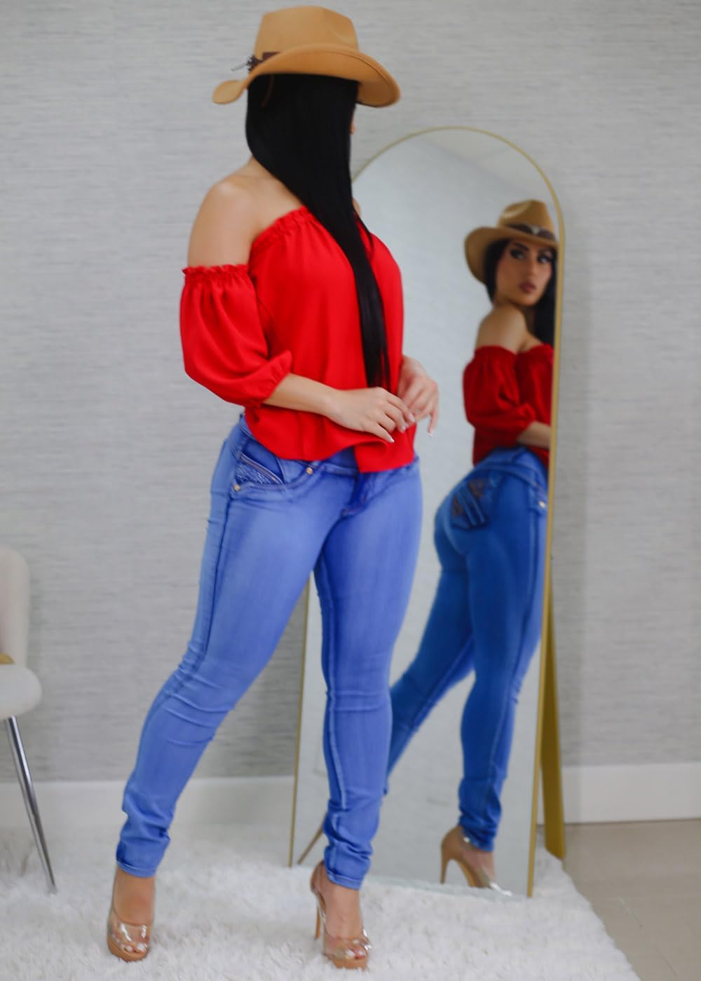 Moda Xpress Butt Lifting Jeans for Women - High Waisted Skinny Levanta Cola Stretch Jeans - Image 2