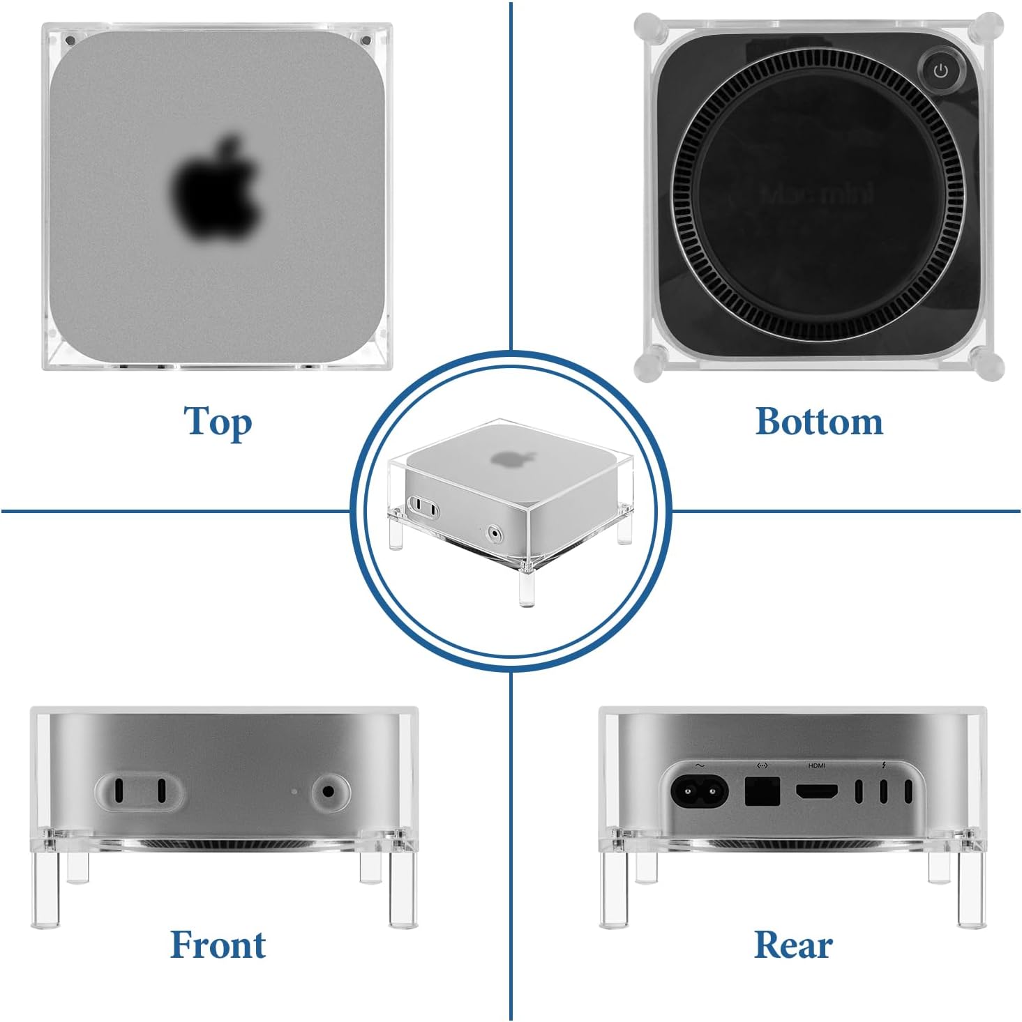 Geekria Clear Acrylic Desktop Computer Host Dust Cover, Protective Stand Compatible with Apple 2024 Mac mini M4 / Mini M4 Pro - Accessories (Clear)
