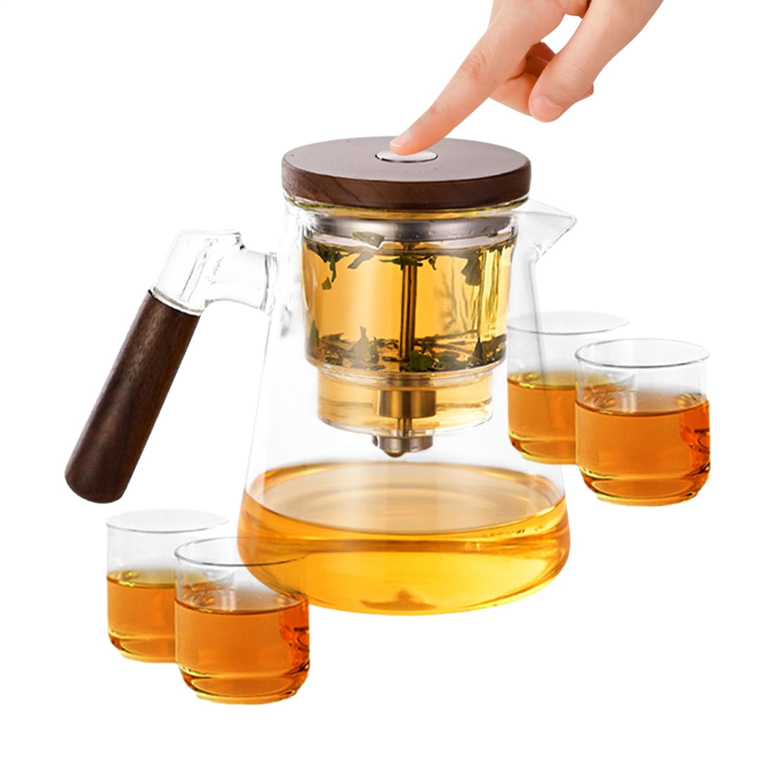 Con colador de té para té suelto, de huevo, infusor de té con 4 tazas