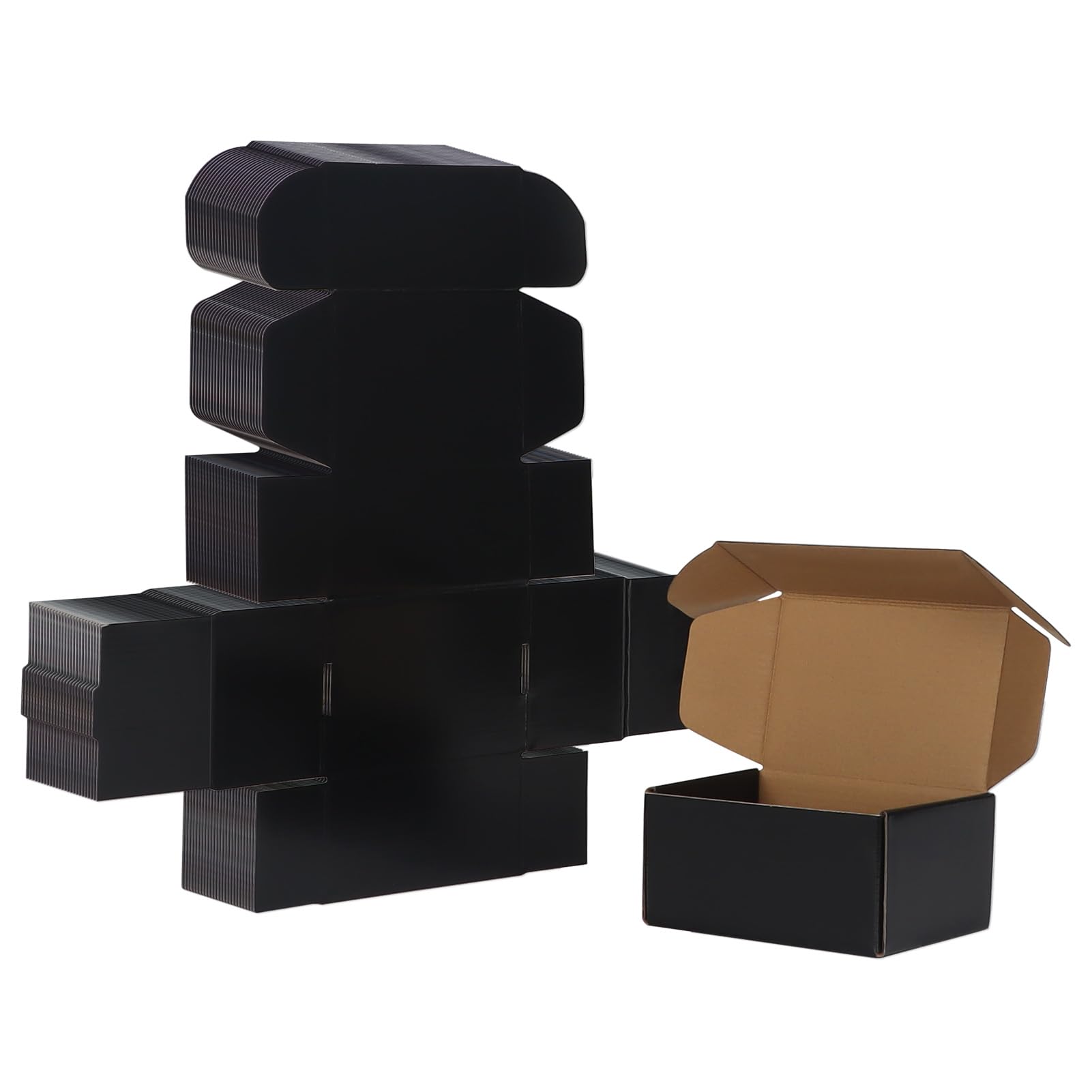 HORLIMER 25 Pack Black Shipping Boxes 152x102x76mm (6x4x3 inch),Corrugated Cardboard boxes for Postal Mailing, Business Use, and Gift Packaging