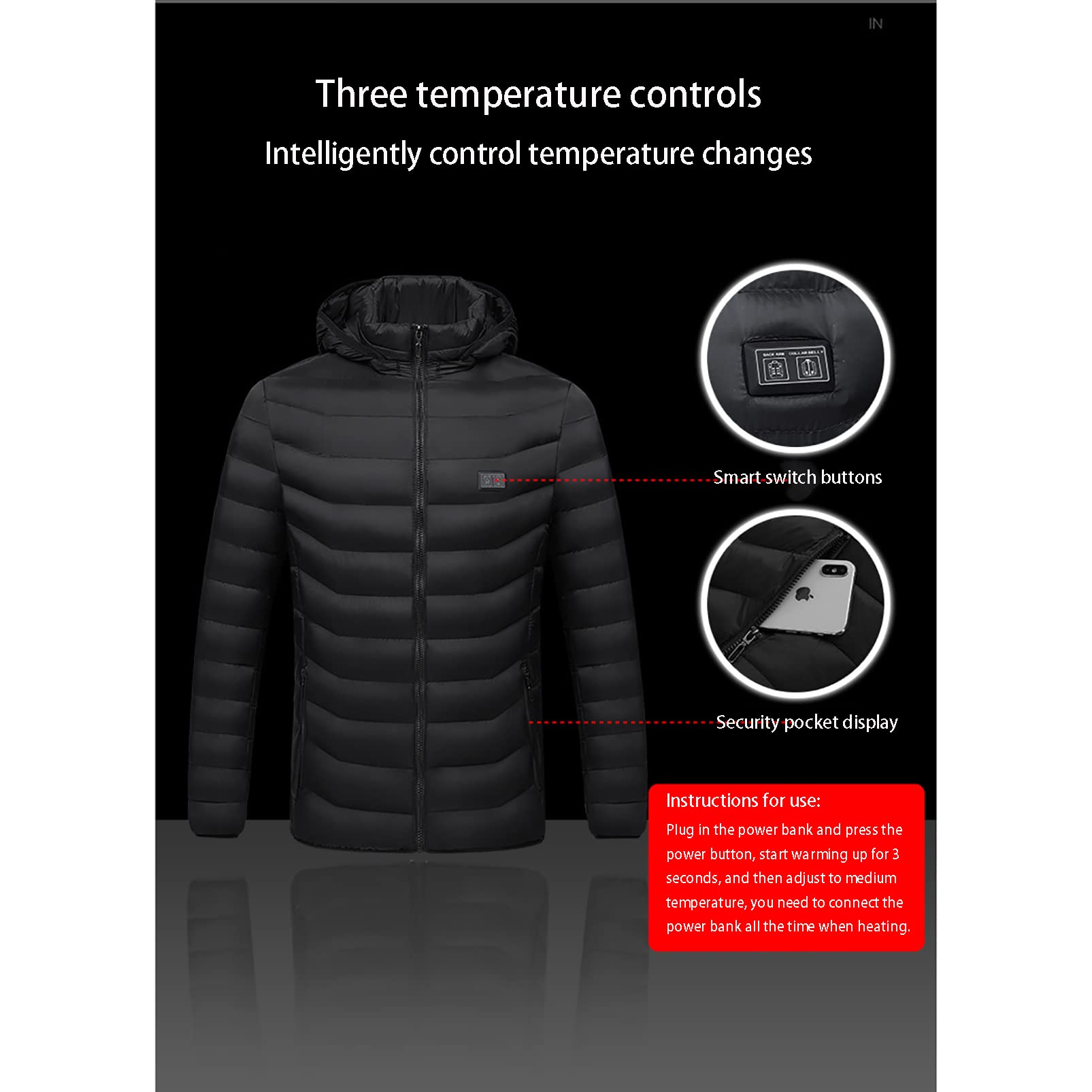 洋書 Electric jacket Electric Heated Jacket , Unisex Heated Coat for Men Women