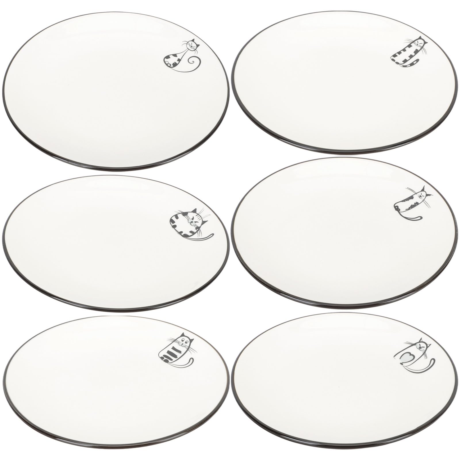Plat en Céramique, Lot de 6 Assiettes Rondes pour Desserts et Snacks