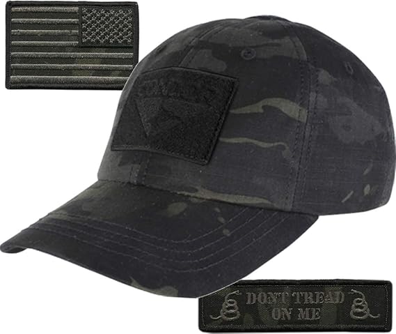 Condor Multicam-Black Tactical Patch & Hat Bundle (2 Patches + Hat)