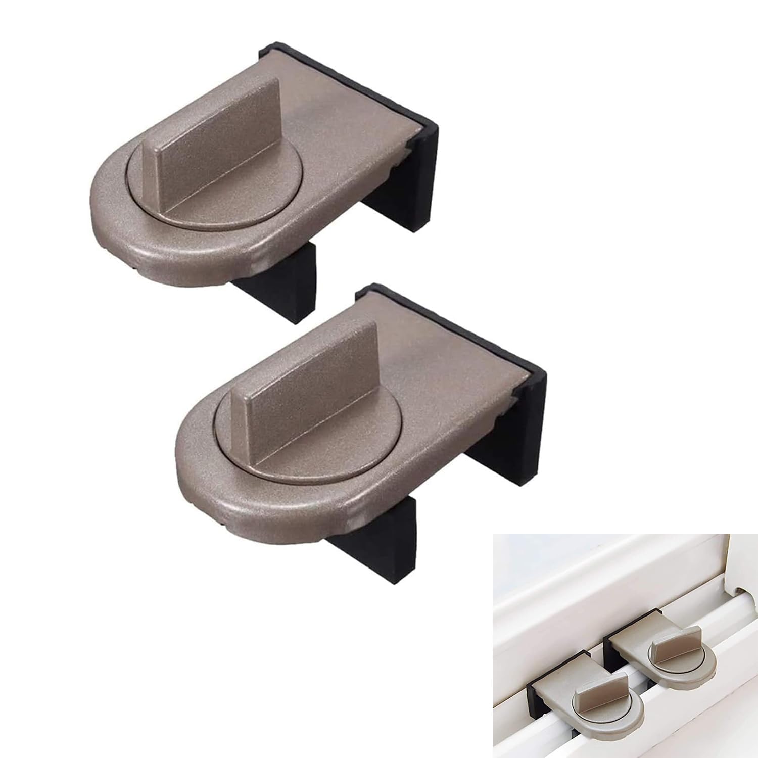 Joyzzz Sliding Window Lock, 2PCS Adjustable Sliding Door Window Locks, Iron Sliding Security Window Locks, Security Window Lock for Patio, Bedroom, Schools, Home and Office Windows(2.5-4cm Adjustment)