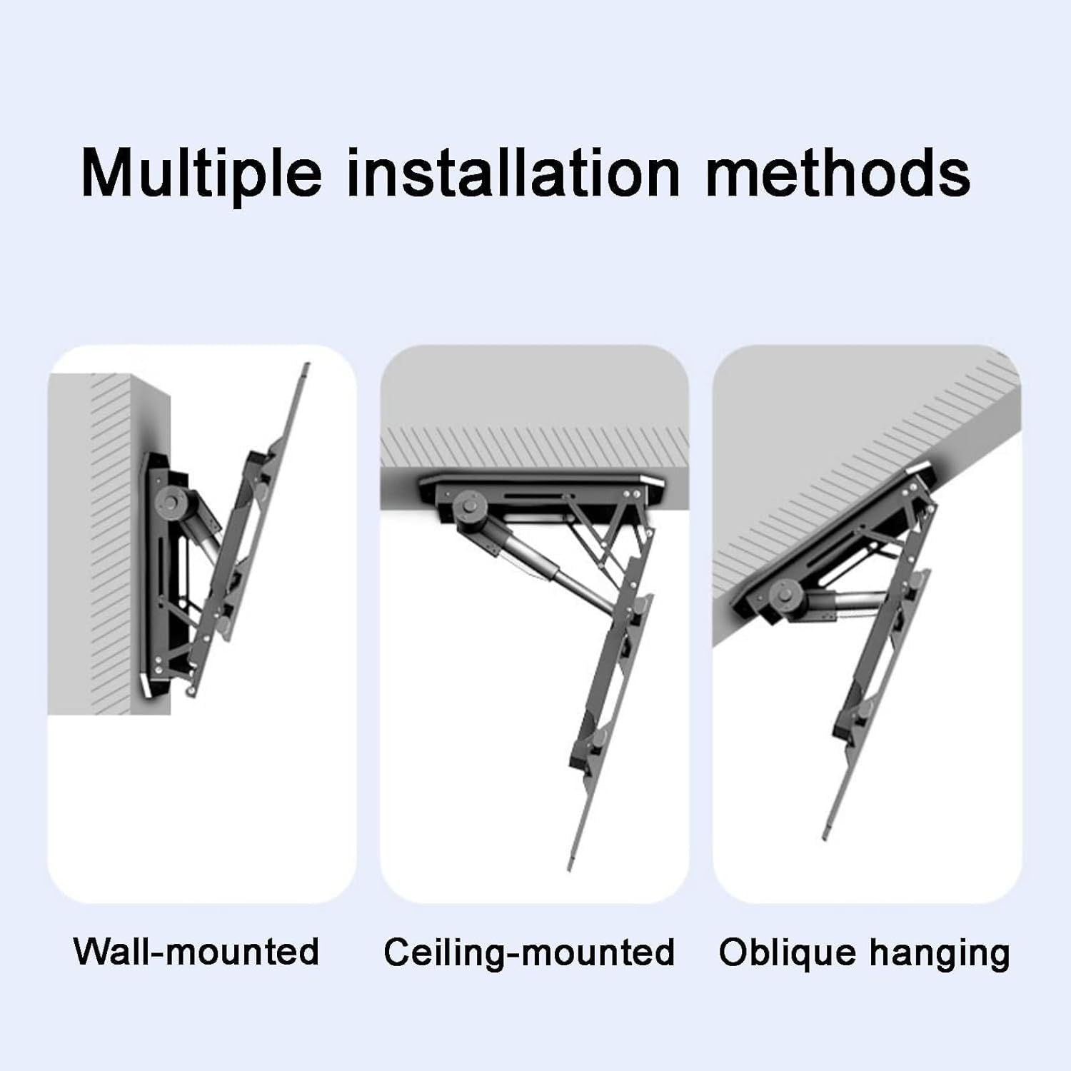 Supporto TV, supporto da parete for monitor, staffa elettrica regolabile a soffitto - for 50-90 pollici, sollevamento motorizzato con telecomando e impostazione di memoria