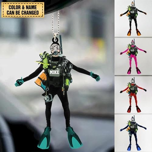 Miniatura 3 de Adorno acrílico personalizado de buceo, regalo para amantes del buceo, adorno de buceo personalizado, adorno de buceo, regalos de buceo, regalos