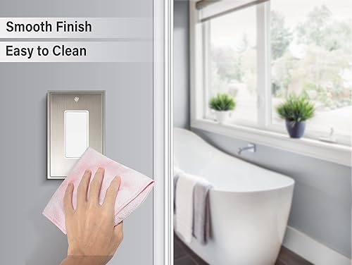 Miniatura 5 de Placa decorativa suave y moderna de pared, placa decorativa de pared, tapa de tomacorriente de la placa del interruptor, aleación de zinc sólida y