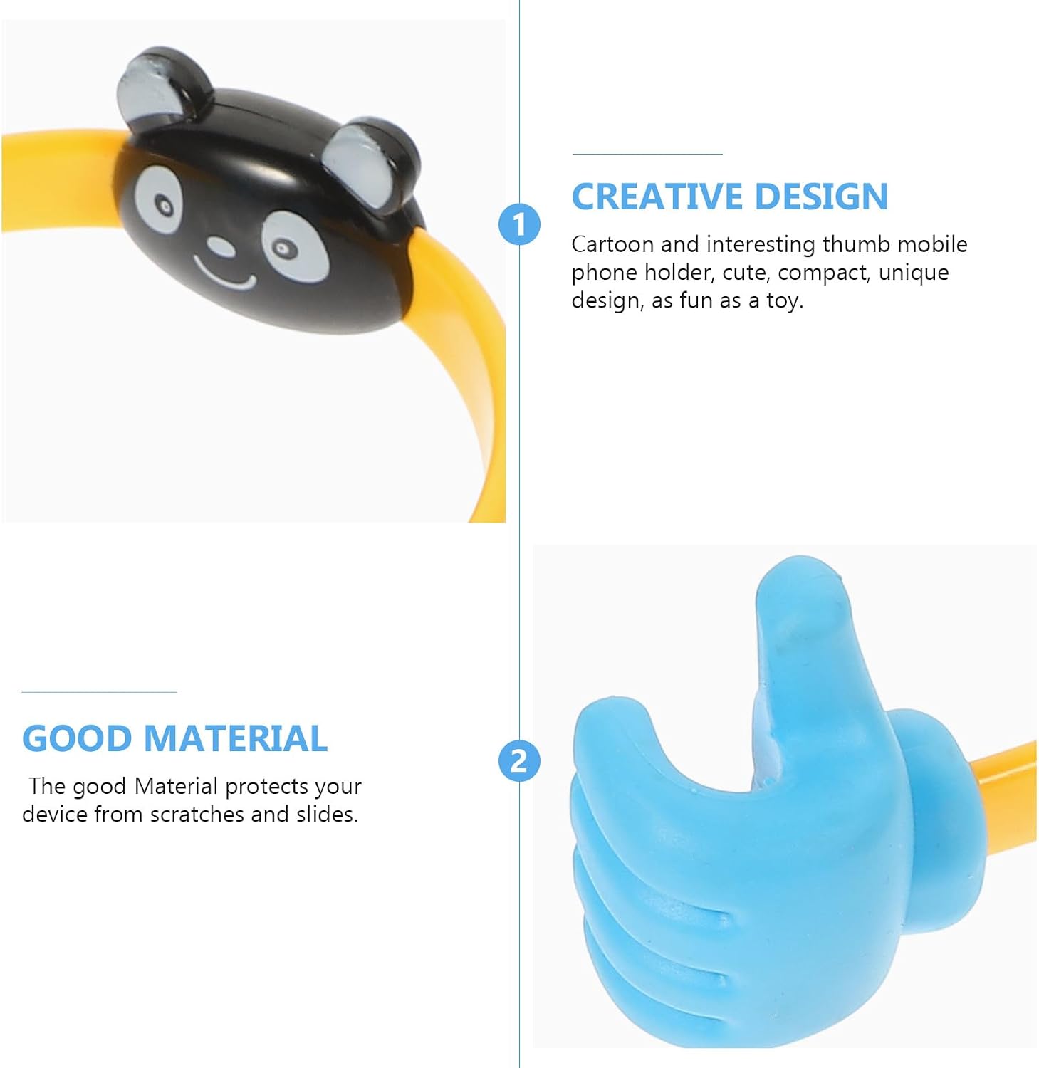 KOMBIUDA 2pcs Thumb Phone Holders with TPR PVC, Xmas Gift for Mobile Phones image 3