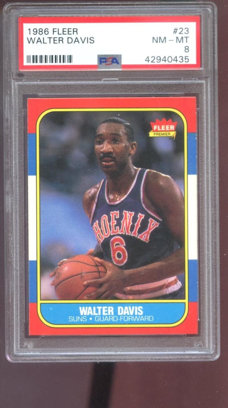 1986-87 Fleer #23 Walter Davis PSA 8 Graded Basketball Card NBA 86-87 1986 1987 Phoenix Suns