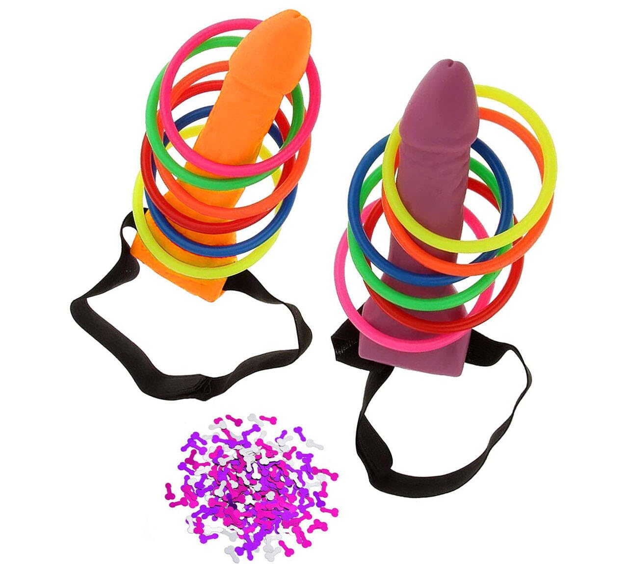 Funny Prank Bachelorette Party Favor Toss Ring Hoopla Hen Night Out Novelty Toy Supplies Party Favour Game Set C23 — image 1