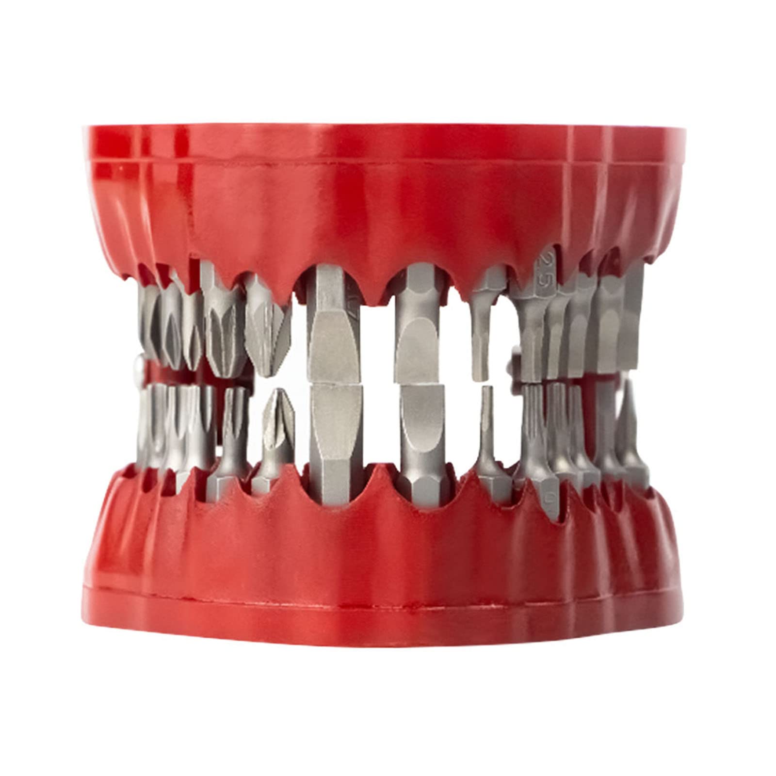 DIIOOMIEEU Denture Drill Magnetic Bit Stand Screwdriver Bit Organizing Stand Teeth Model Designs Driver Bit Stand Hold up 28 Bits