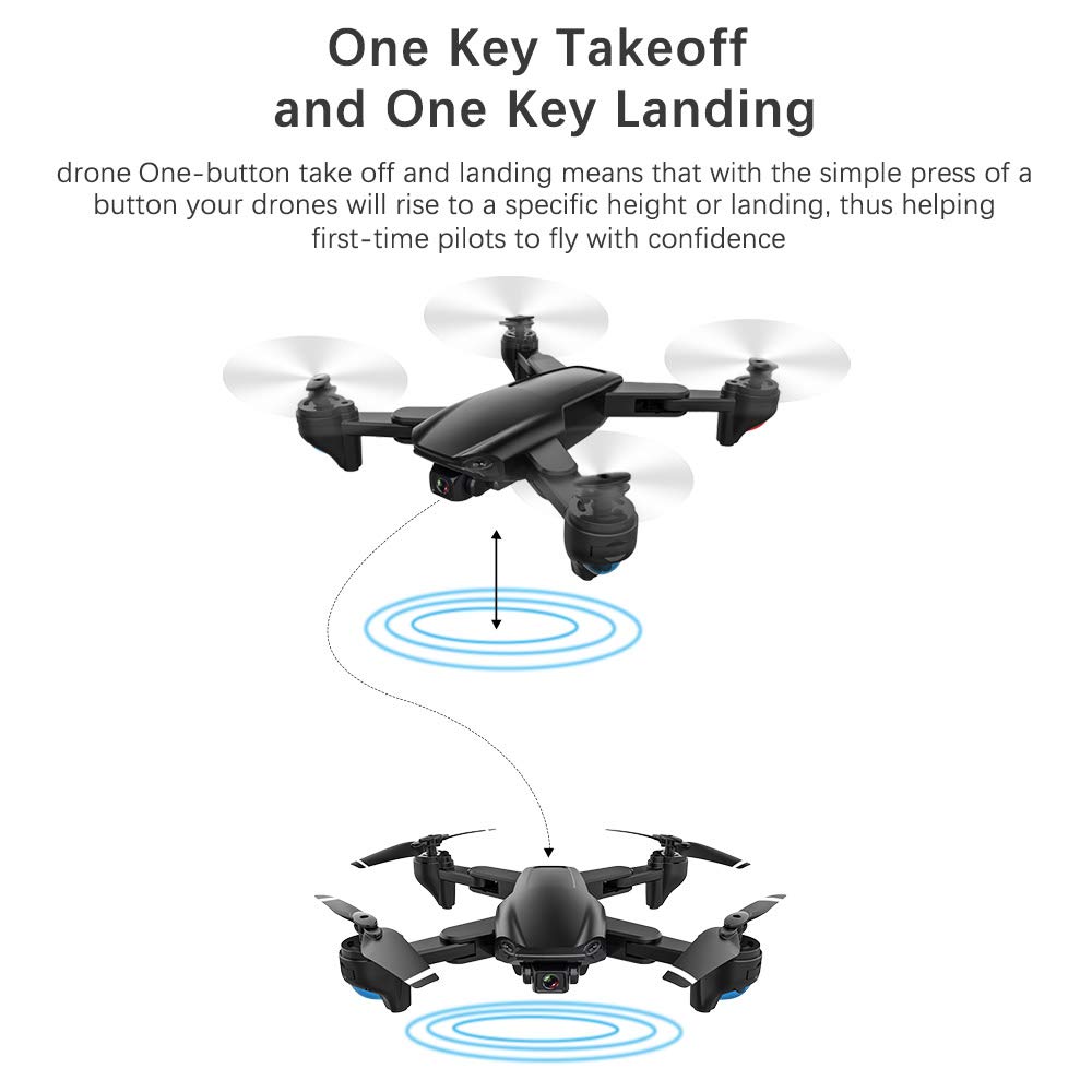 Drone RC, Sg701 Drone RC con Fotocamera 4K Doppia Fotocamera WiFi Drone quadricottero RC Pieghevole con Percorso di Volo Senza Testa con 3 batterie