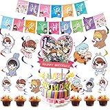 BTS Bangtan Boy Birthday Party Supplies, Includes Banner, Vortex decoration, Cake Topper, 24 Cupcake...