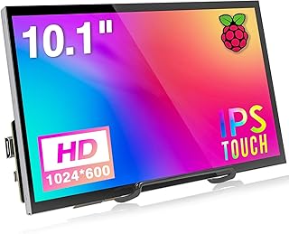 HAMTYSAN 10.1 Inch Raspberry Pi Touchscreen Monitor, 16:9 IPS LCD Display FHD 1024×600 Portable HDMI Monitor, Compatible with Raspberry Pi/Jetson Nano/Laptop/PC/Wins 11/10/8/7, Driver Free