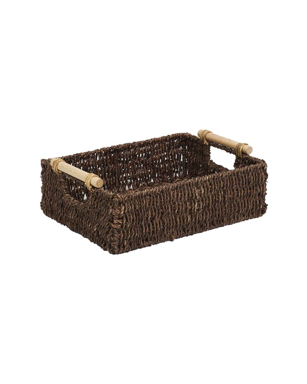 Homesmiths Large Seagrass Basket With Handle L38 x W27 x H14 cm