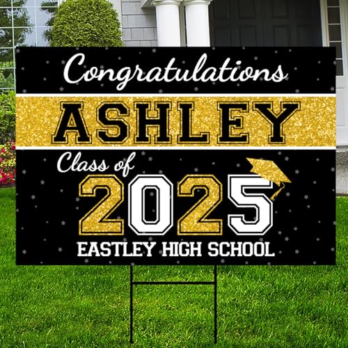 Personalized Graduation Yard Sign Class Of 2025, Graduation Senior Sign 2025, Graduate Yard Sign, Graduation Signs, High School Grad, College Graduation, Graduation Party Sign, Congrats! #3