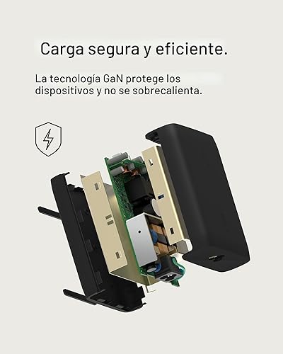 Miniatura 5 de Belkin Bloque de cargador USB C de 4 puertos, cargador multipuerto GaN de 200 W, carga rápida USB-C PD 3.1 + cable de alimentación de 5 pies -