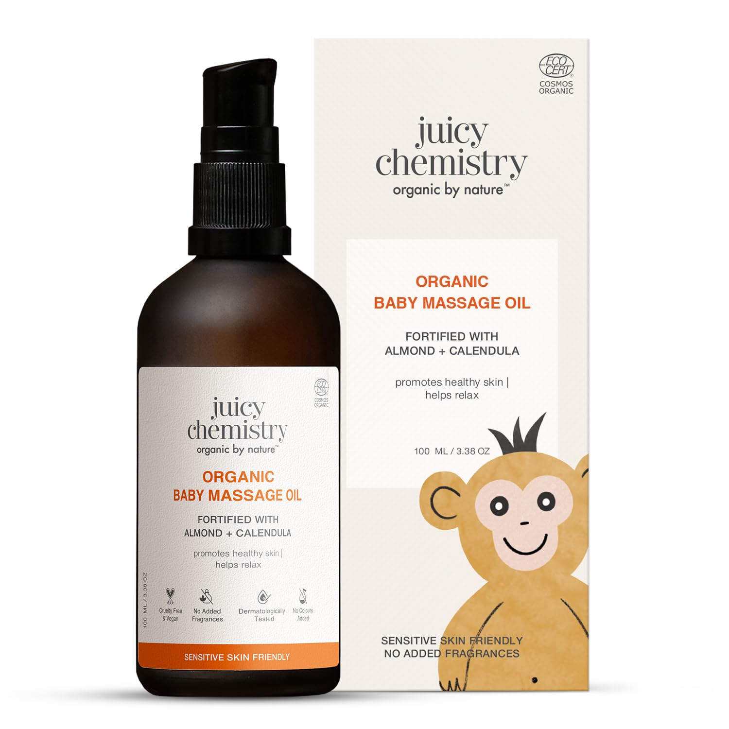 Juicy Chemistry Almond, Calendula & Vitamin E Baby Massage Oil,100ml, Certified Organic Baby Body Oil for Scalp and Body Massage Suitable for New Born Baby & Sensitive Skin-image-35